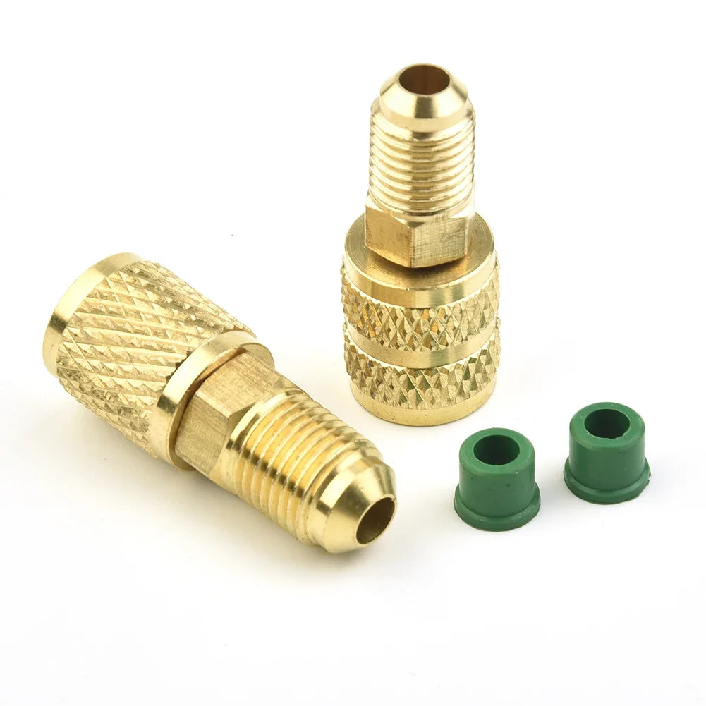 2x Female/Male 5/16" SAE Male/Female 1/4" SAE For R410 R32 R22 Liquid Safety Valve Air Conditioning Refrigerant Repair Fluoride
