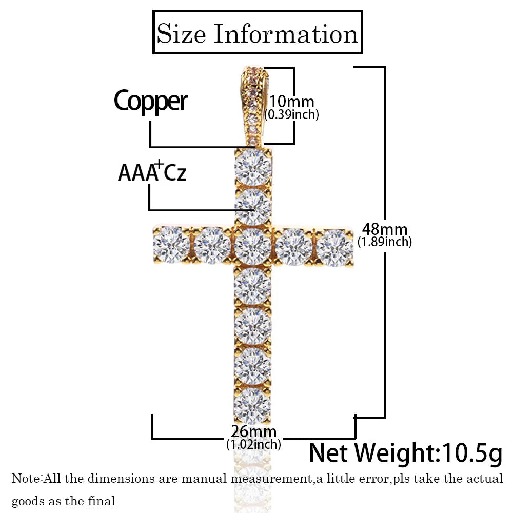 Hip Hop Exquisite Jewelry Iced Out Cross Pendant Quality Sparkling Men and Women Styles Dispatch on Behalf Wholesale