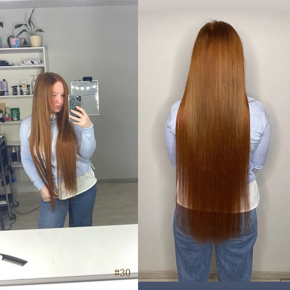 Piano Blonde Straight Hair Bundles Smooth Hair Extensions Fake Fibers Synthetic Yaki Straight Hair Weaving Full to End Free Ship