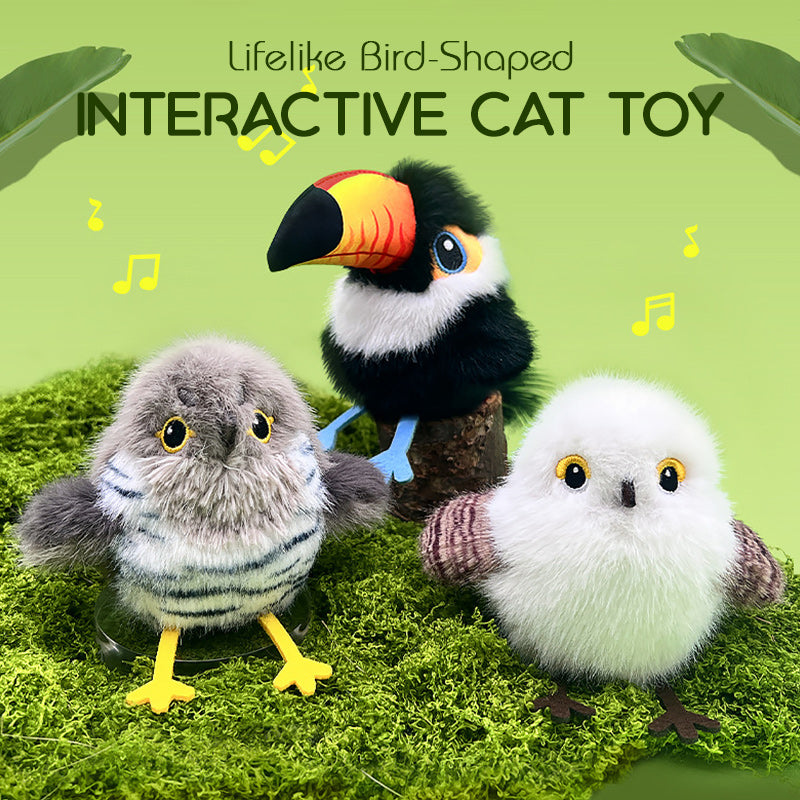 Cat Toy with Induction Movement Birds Toy for Cats Rechargeable Flapping Cat Toys Motion Activated for Indoor Hunting